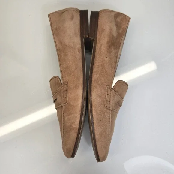 J. Crew Charlie Penny Loafers 6.5 Brown Suede Flats Classic Preppy Dark Academia - Picture 9 of 10